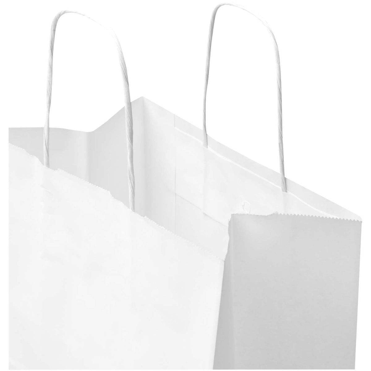 Kraft 80–90 g/m² Papiertasche mit Kordelgriffen, 25 × 15 × 32 cm – Weiss