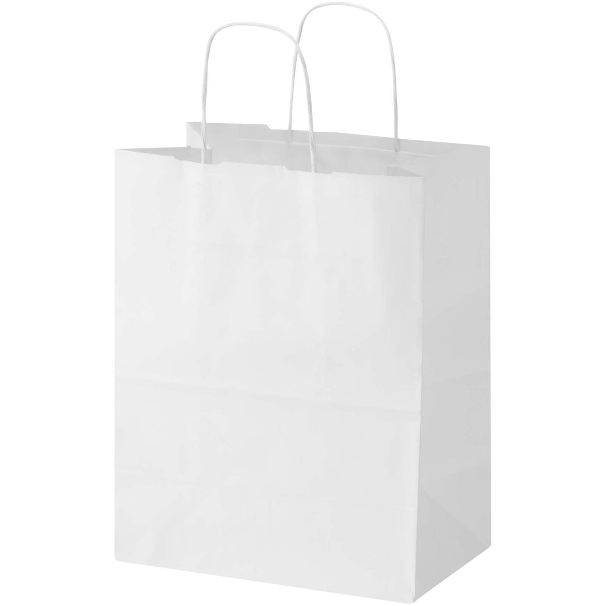 Kraft 80–90 g/m² Papiertasche mit Kordelgriffen, 25 × 15 × 32 cm – Weiss