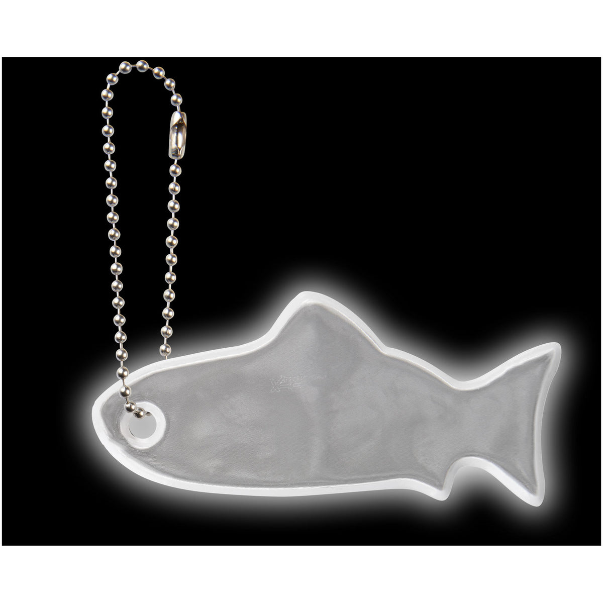 RFX™ H 12 Reflektierender Anhänger in Form eines Fisches – Weiss