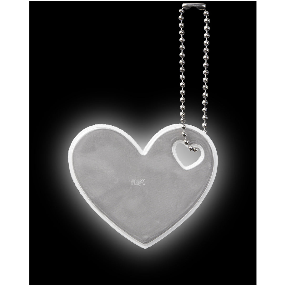 RFX™ H 12 Reflektierender Anhänger in Herzform – Weiss