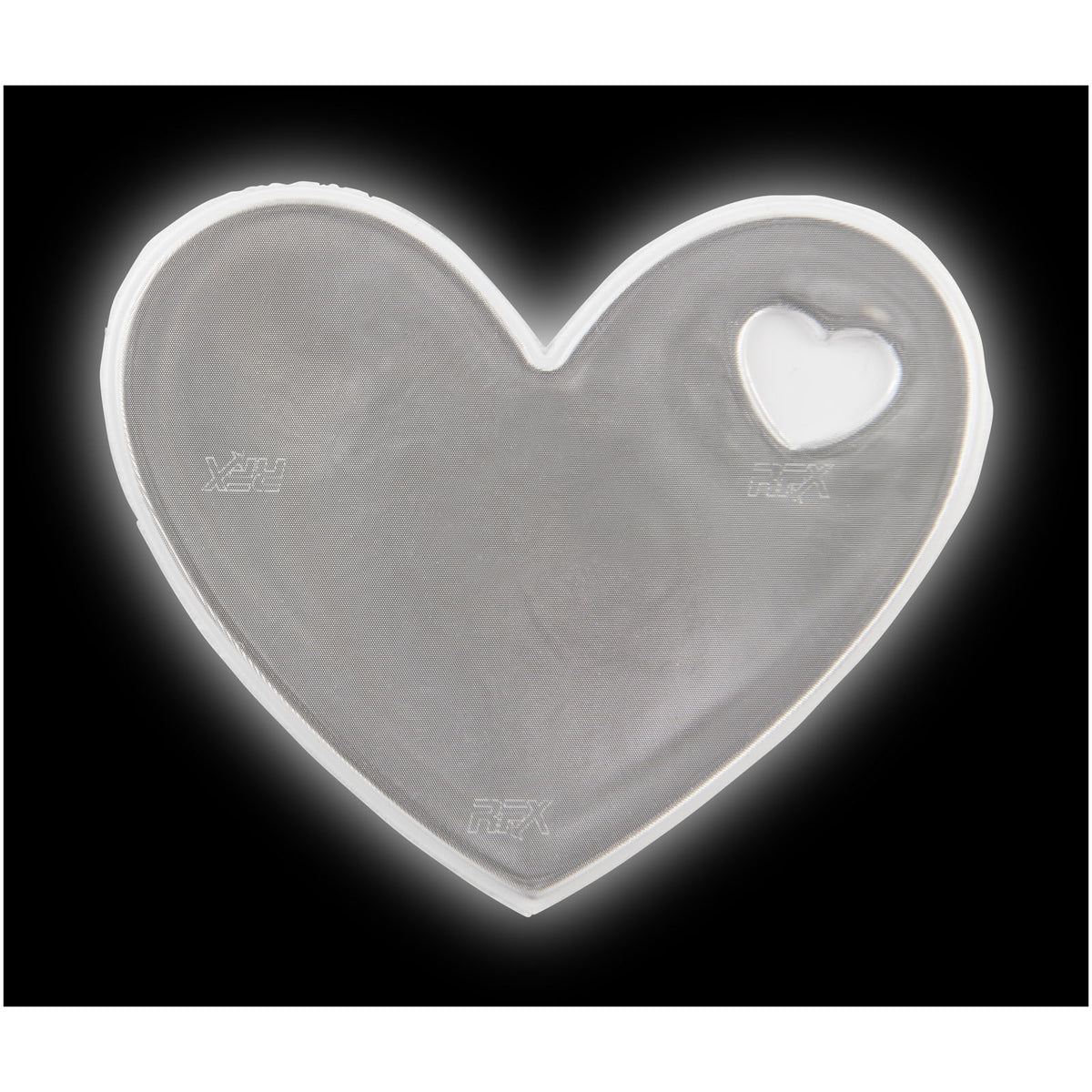 RFX™ S 12 Reflektierender Herz PVC Aufkleber M – Weiss