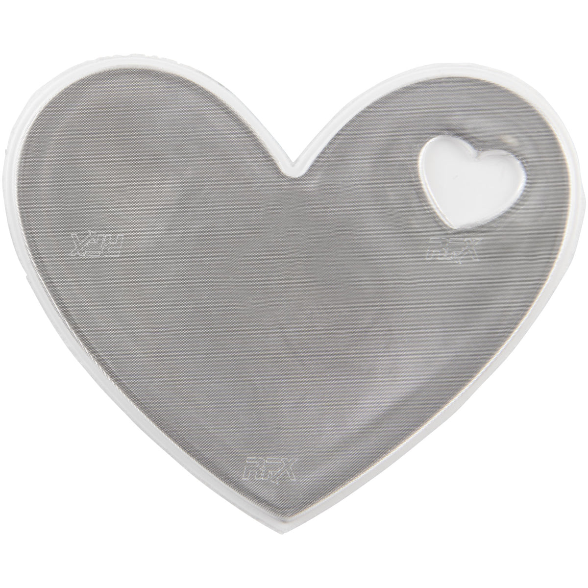 RFX™ S 12 Reflektierender Herz PVC Aufkleber M – Weiss