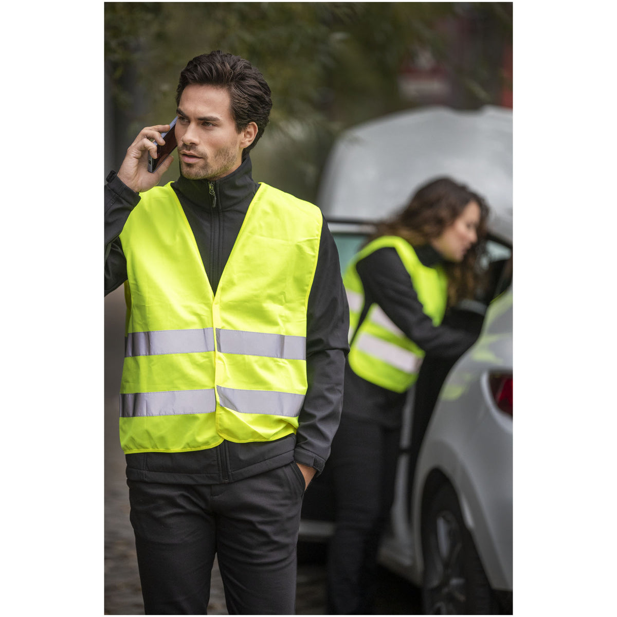 Reflektierende Sicherheitsweste HW2 für Erwachsene (XL) – Neongelb