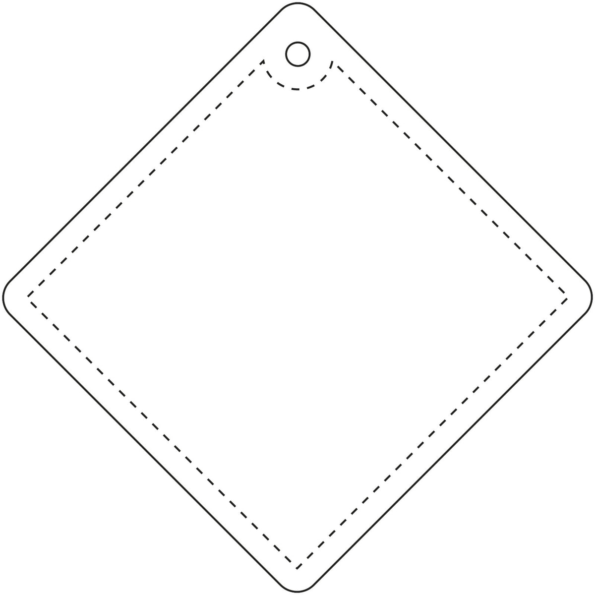 RFX™ H 09 Reflektierender TPU Anhänger Diamant, klein – Weiss