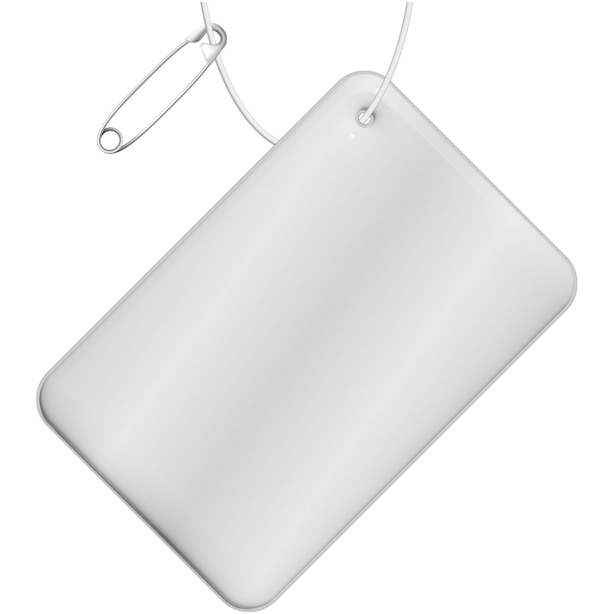 RFX™ H 10 Rechteckiger, reflektierender TPU Anhänger, klein – Weiss