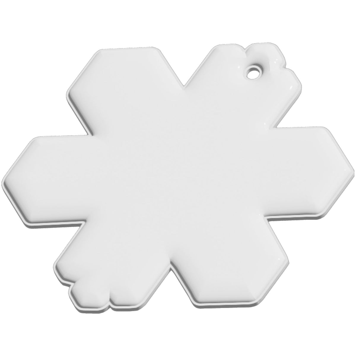 RFX™ H 10 Reflektierender PVC Anhänger Schneeflocke – Weiss