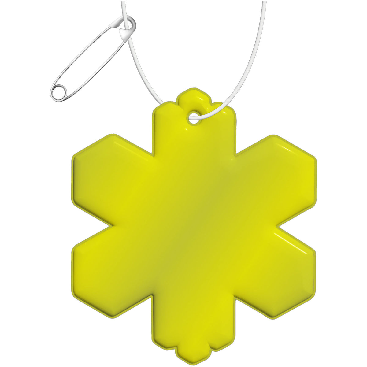 RFX™ H 10 Reflektierender PVC Anhänger Schneeflocke – Neongelb