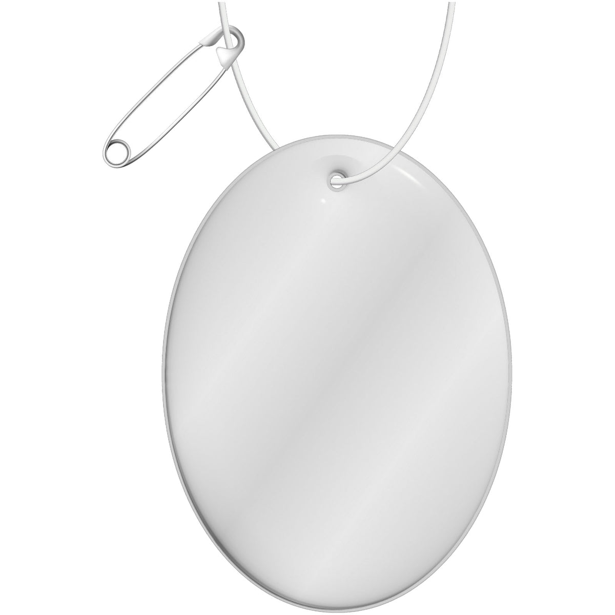RFX™ H 12 ovaler reflektierender PVC Anhänger – Weiss
