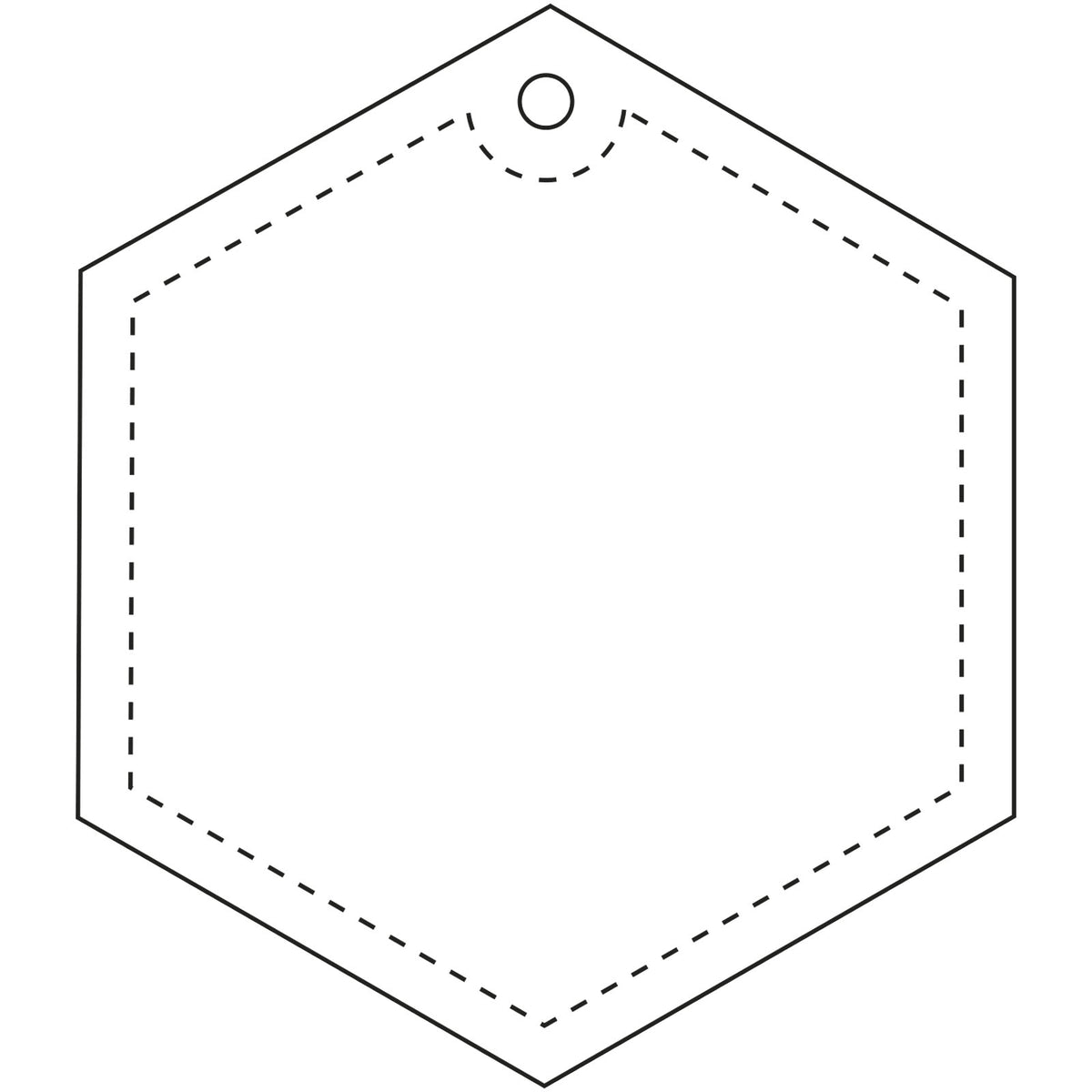 RFX™ H 12 sechseckiger reflektierender PVC Anhänger – Weiss