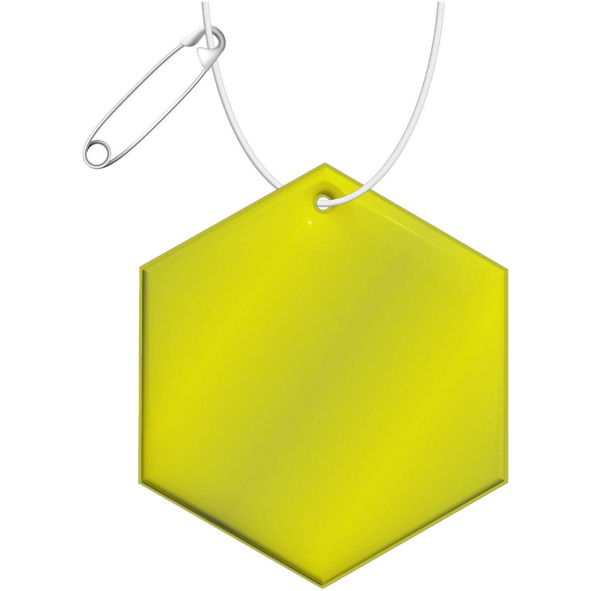 RFX™ H 12 sechseckiger reflektierender TPU Anhänger – Neongelb