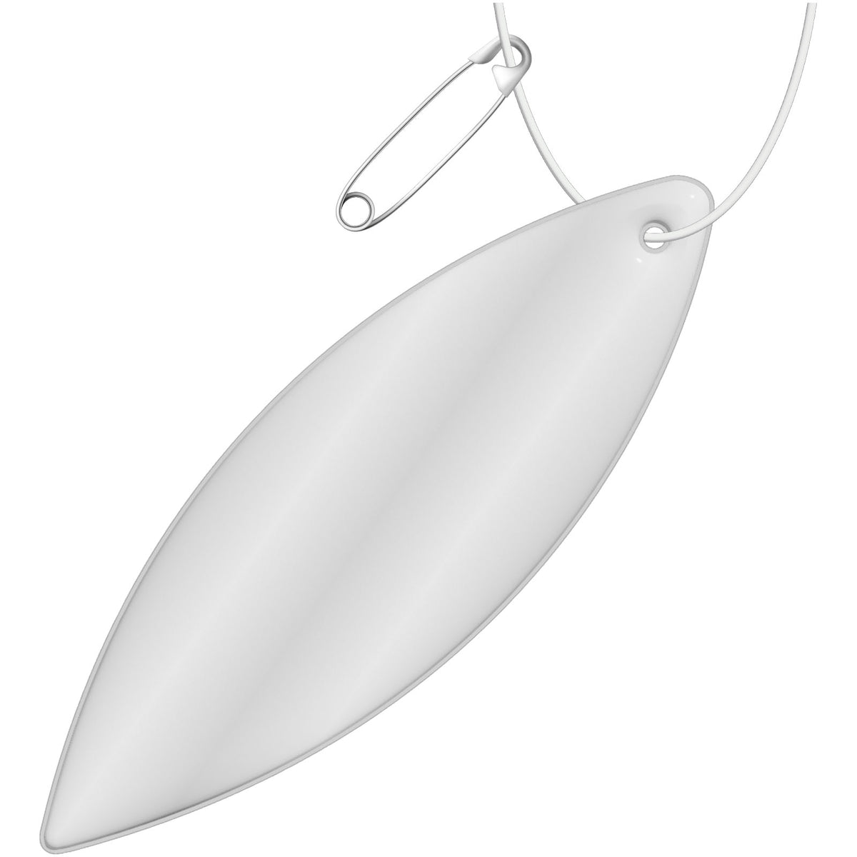 RFX™ H 12 ellipsenförmiger reflektierender PVC Anhänger – Weiss