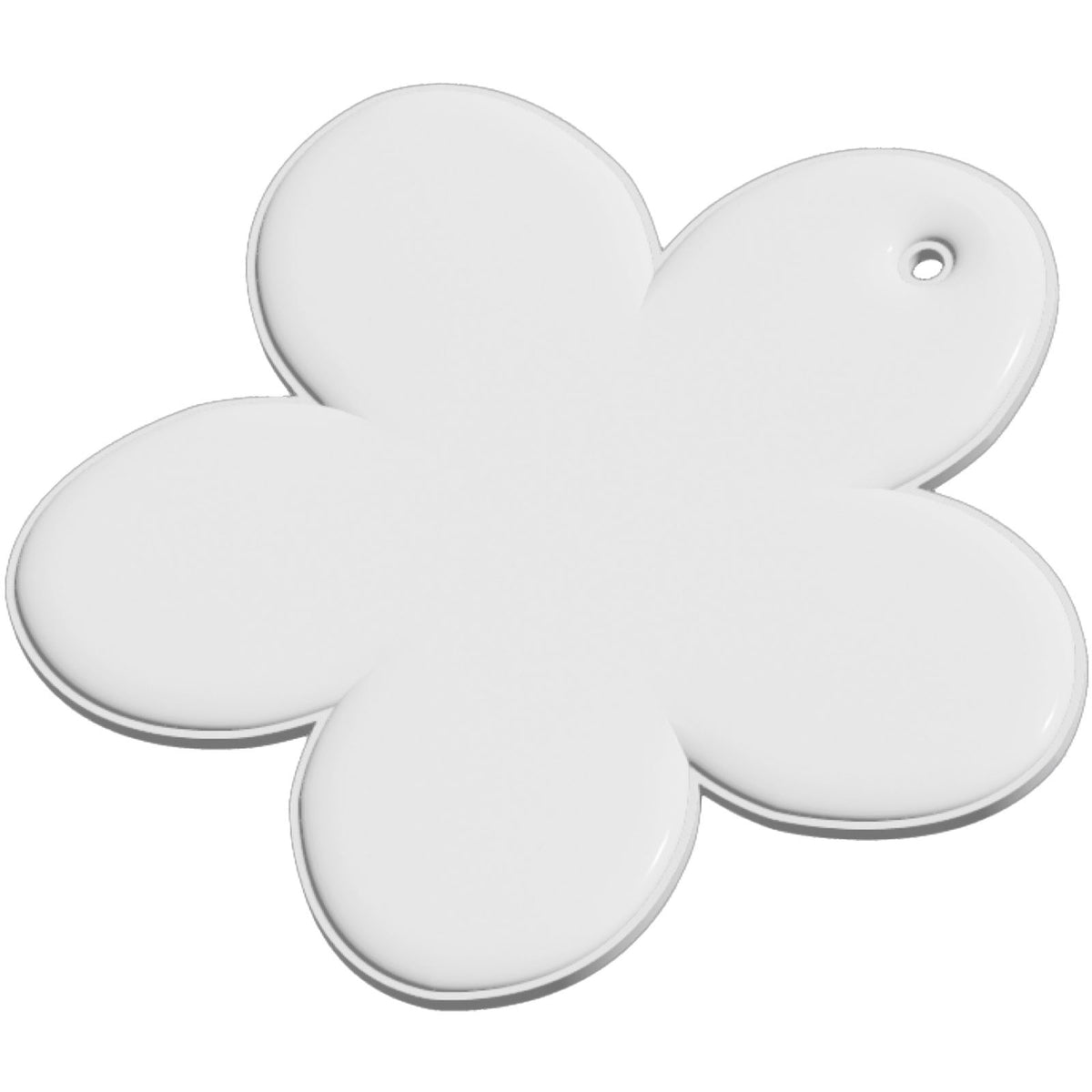RFX™ H 13 reflektierender TPU Anhänger Blume – Weiss