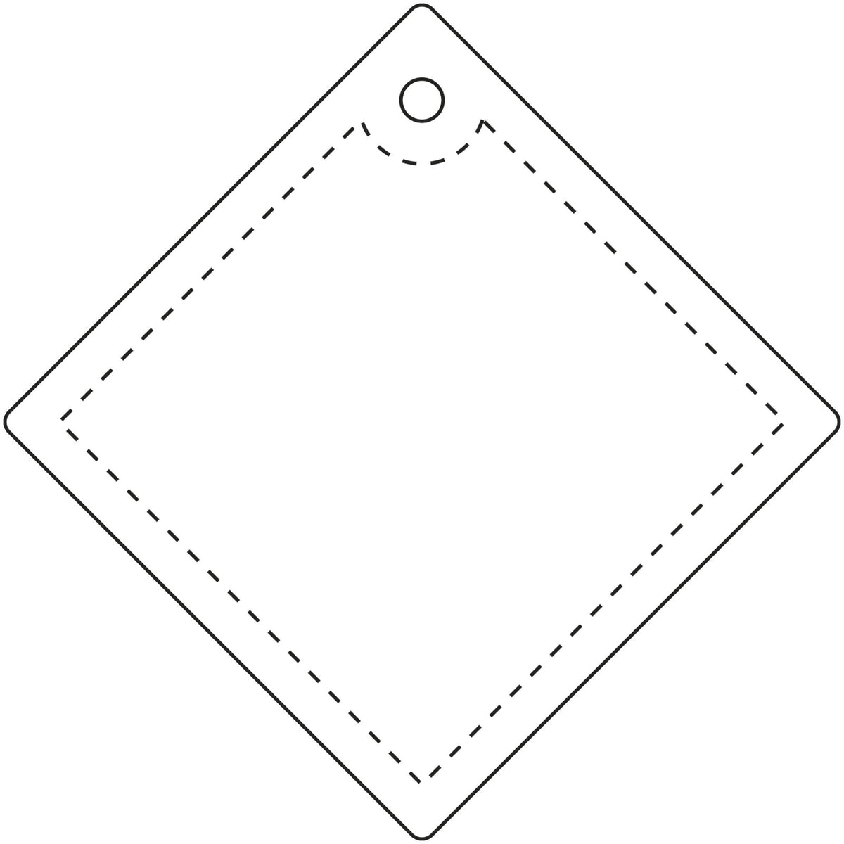 RFX™ H 20 Diamant reflektierender PVC Anhänger groß – Neongelb