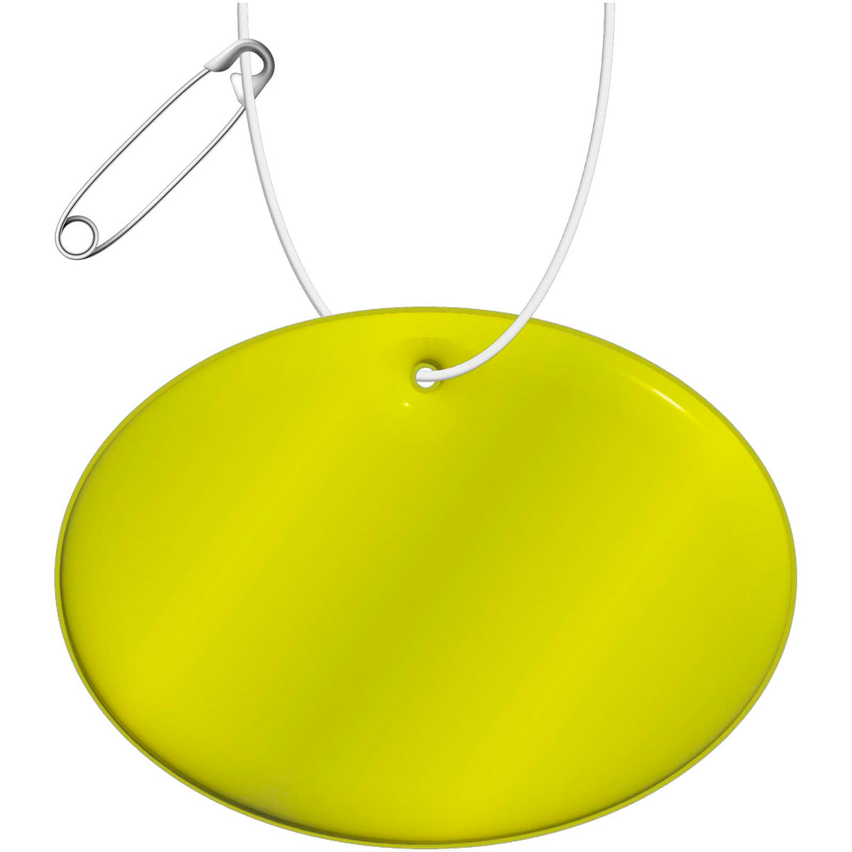 RFX™ H 16 runder, leichter, reflektierender PVC Anhänger, groß – Neongelb