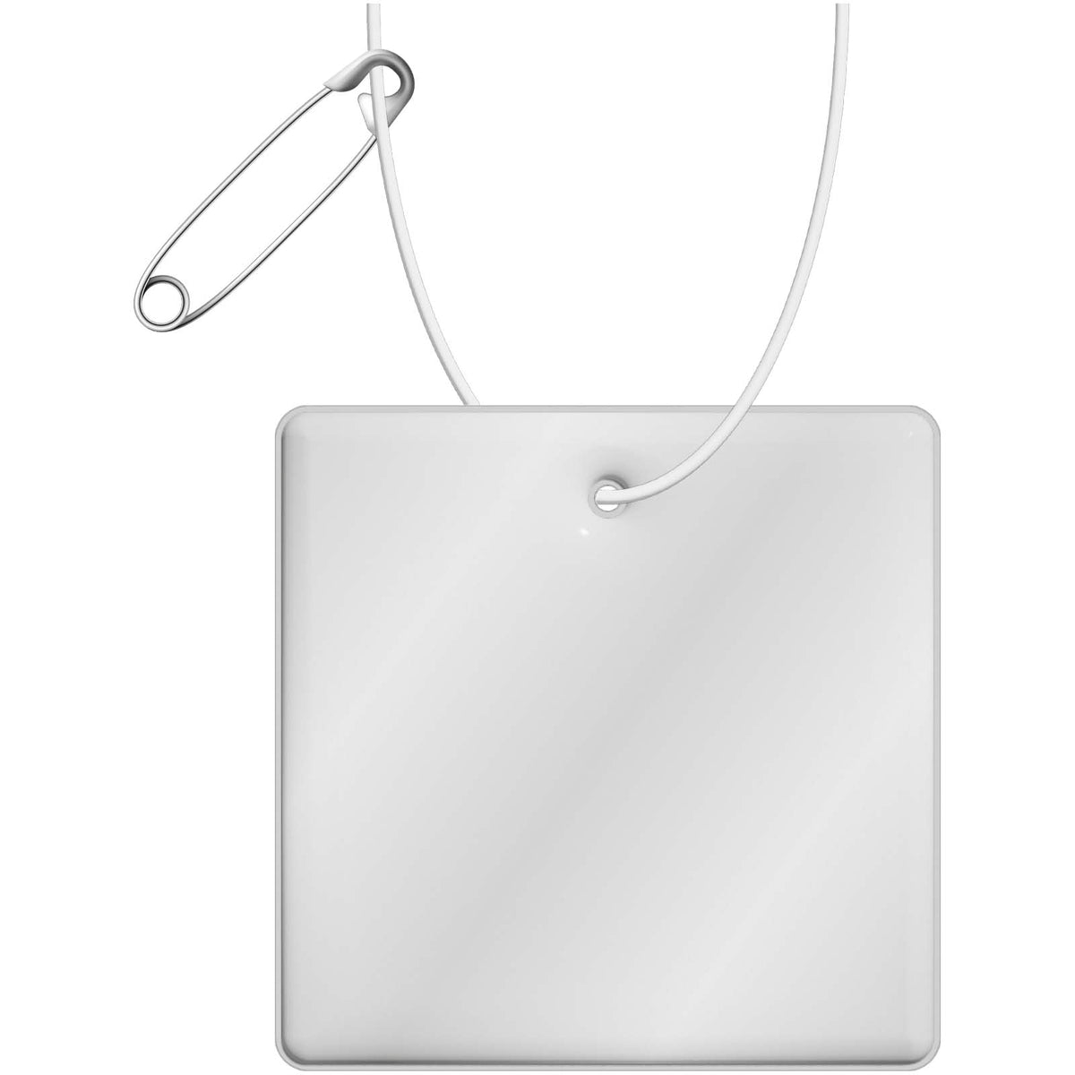 RFX™ H 16 quadratischer, leichter, reflektierender PVC Anhänger – Weiss