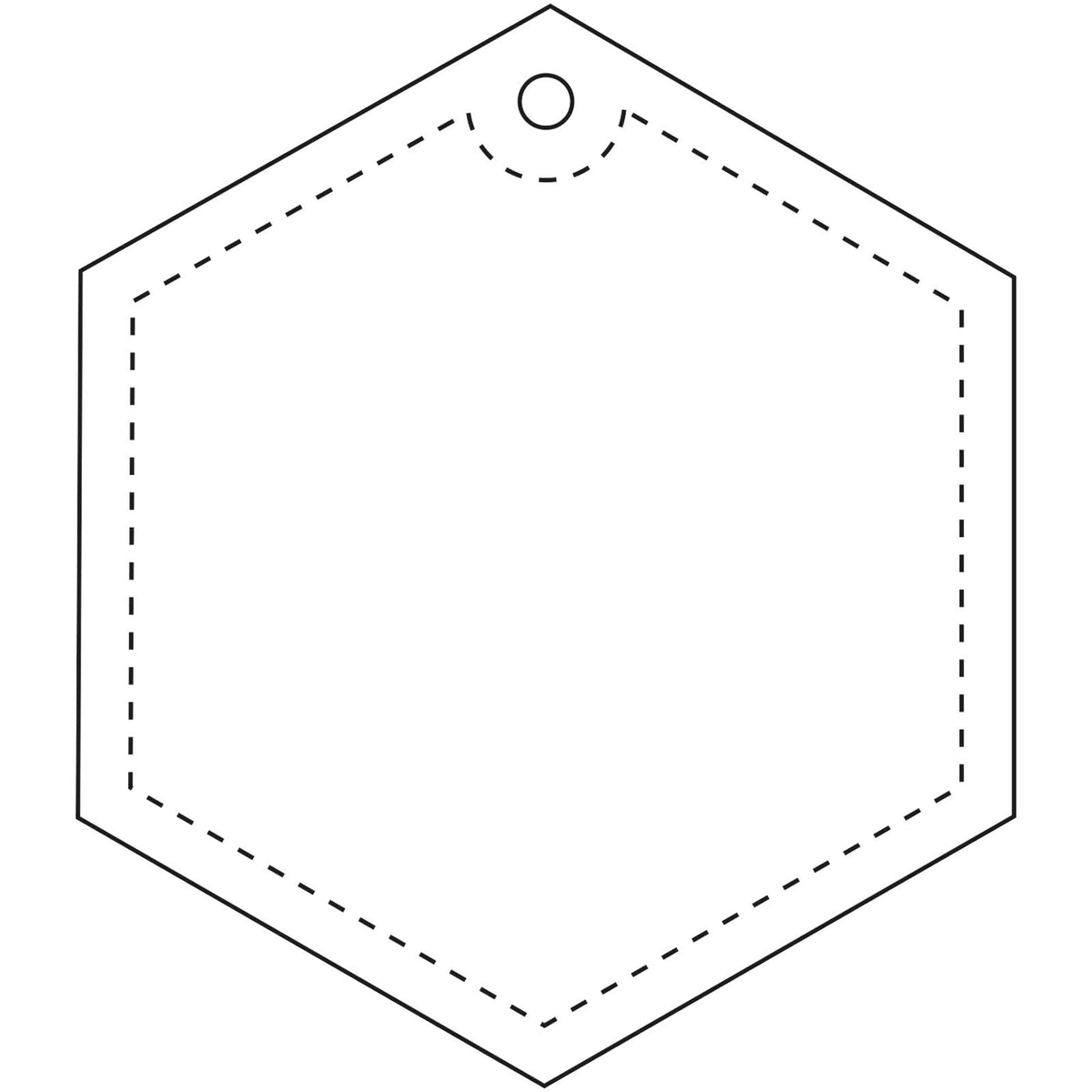 RFX™ H 12 sechseckiger, leichter, reflektierender PVC Anhänger – Weiss