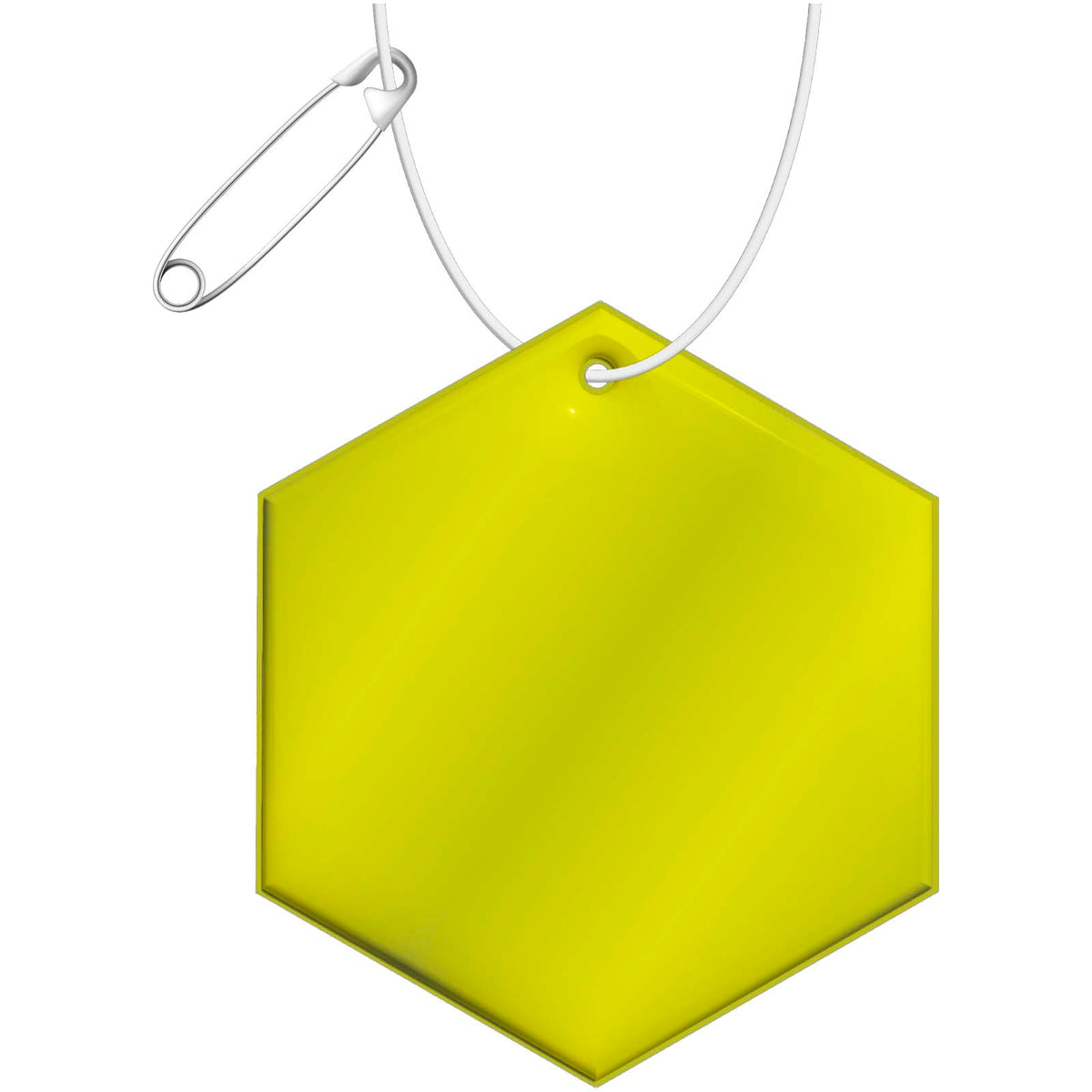 RFX™ H 12 sechseckiger, leichter, reflektierender PVC Anhänger – Neongelb