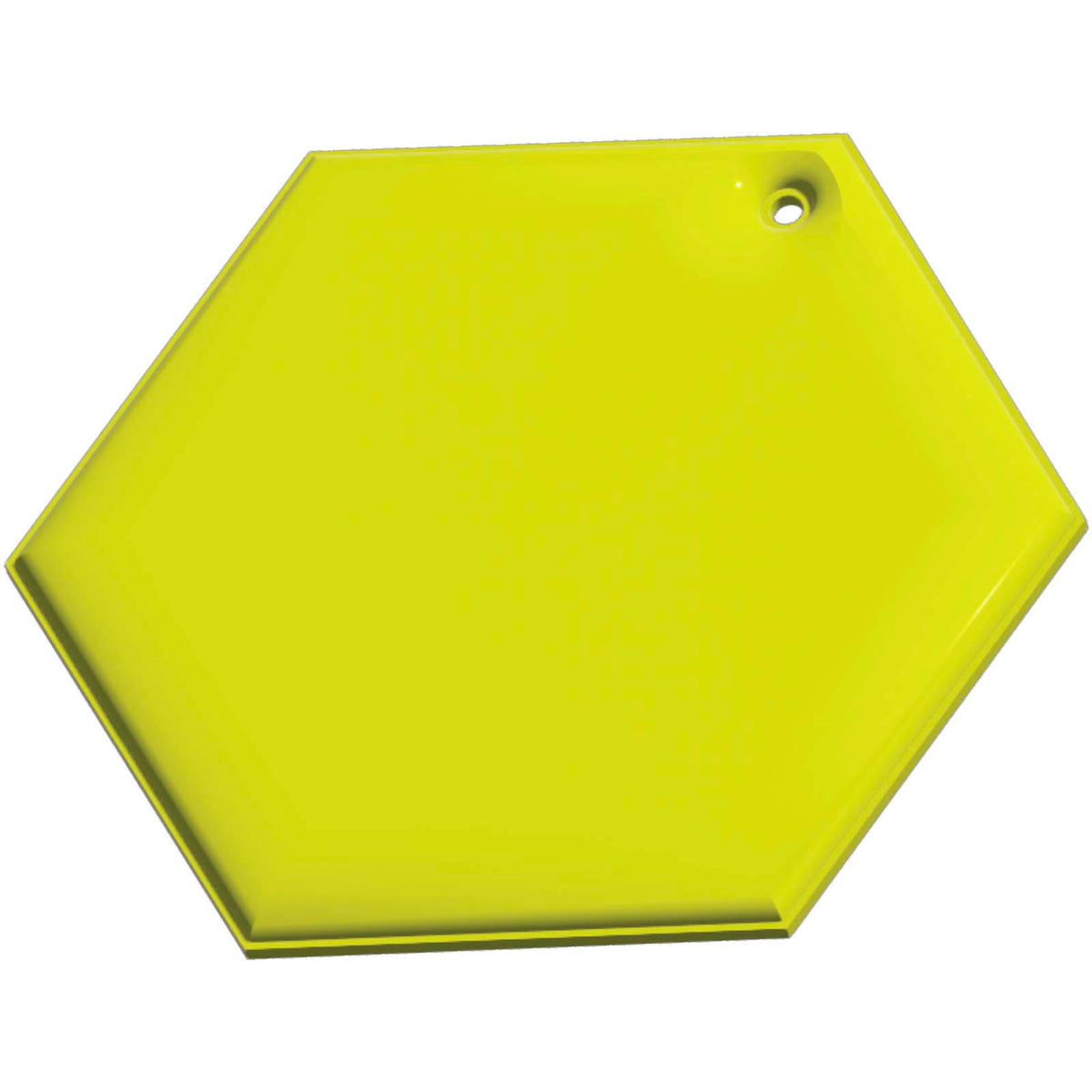 RFX™ H 12 sechseckiger, leichter, reflektierender PVC Anhänger – Neongelb