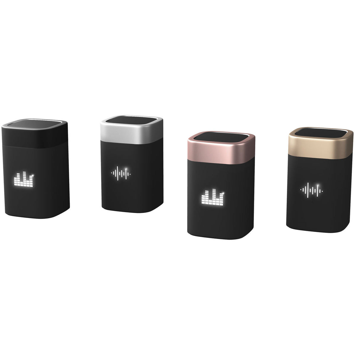 SCX.design S30 5 W Lautsprecher Clever mit Leuchtlogo – Gold / Schwarz