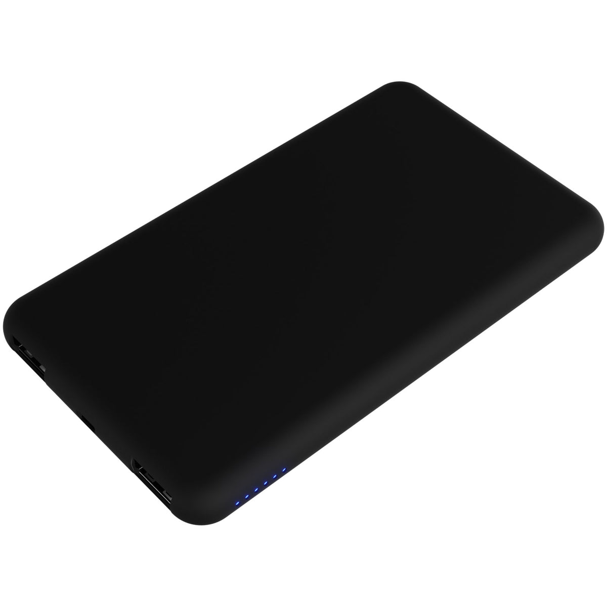 SCX.design P29 5000 mAh Solar Taschenpowerbank mit Leuchtlogo – Schwarz / Weiss