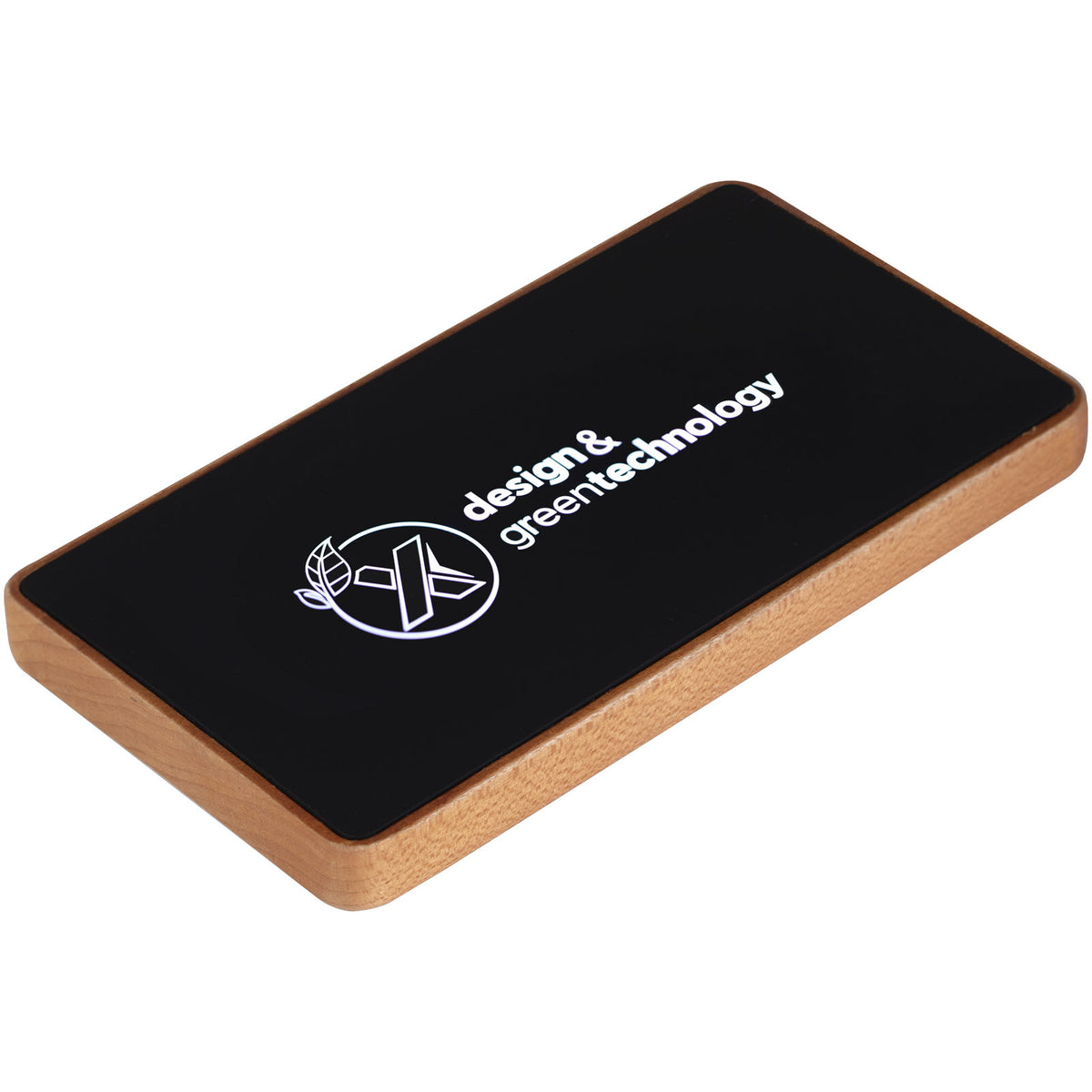 SCX.design P35 5.000 mAh Powerbank aus Holz mit Leuchtlogo – Holz / Schwarz