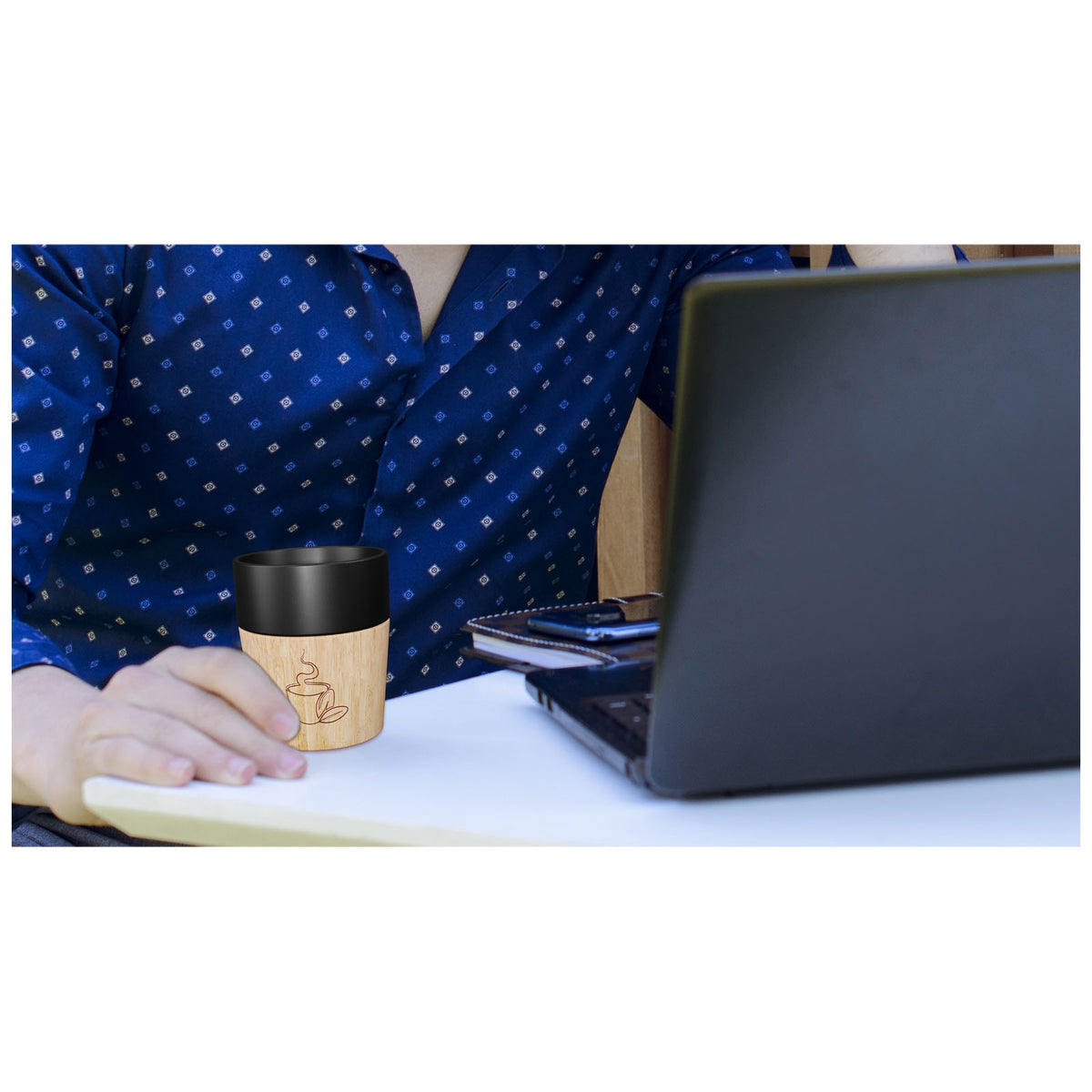 SCX.design D06 4 teiliges magnetisches Keramik Kaffeebecher Set – Schwarz