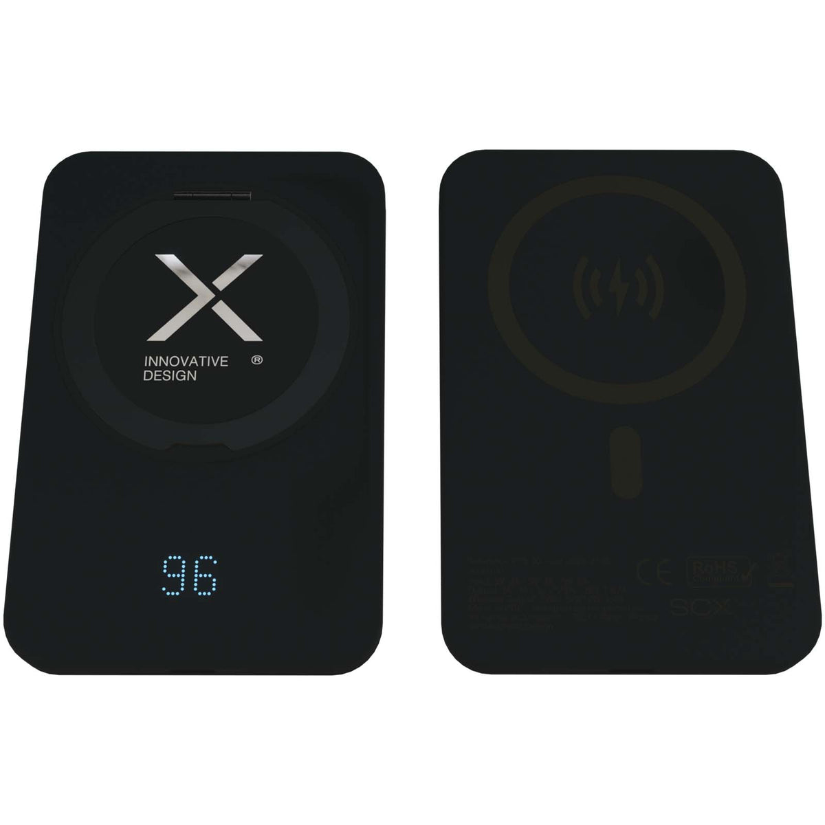 SCX.design P28 5000 mAh Powerbank mit Klappring – Schwarz