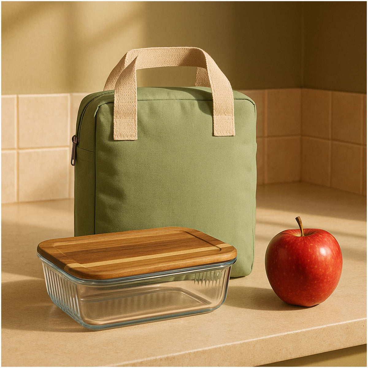 Lunchy Lunchtasche aus Baumwolle – Grün