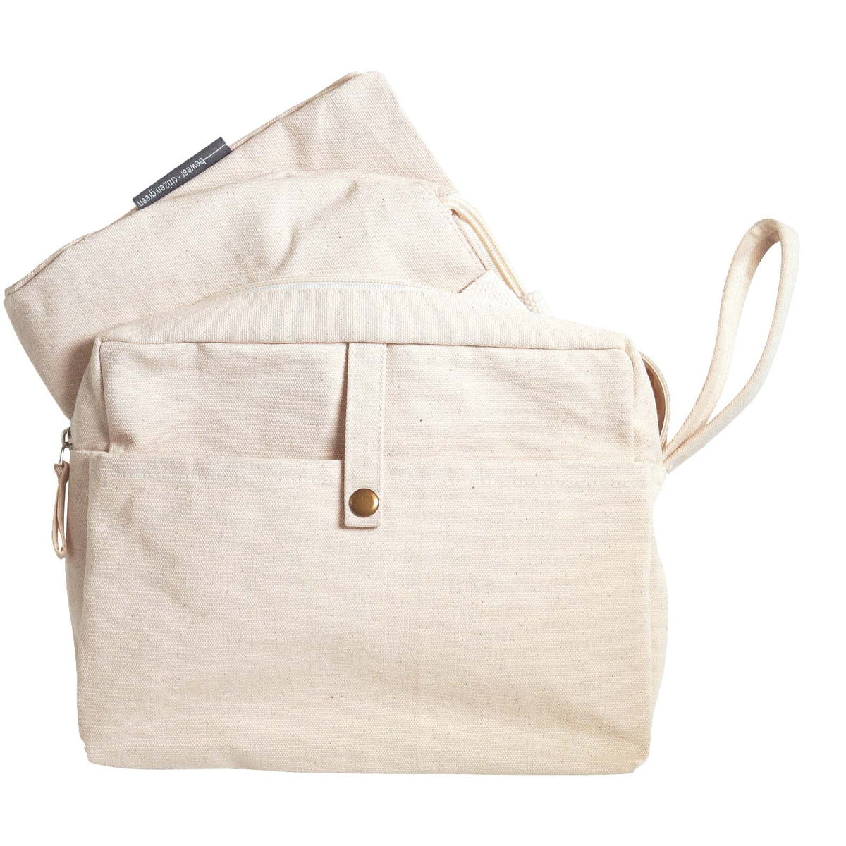 Combio Reisetasche und Beutel aus Baumwolle – Natur