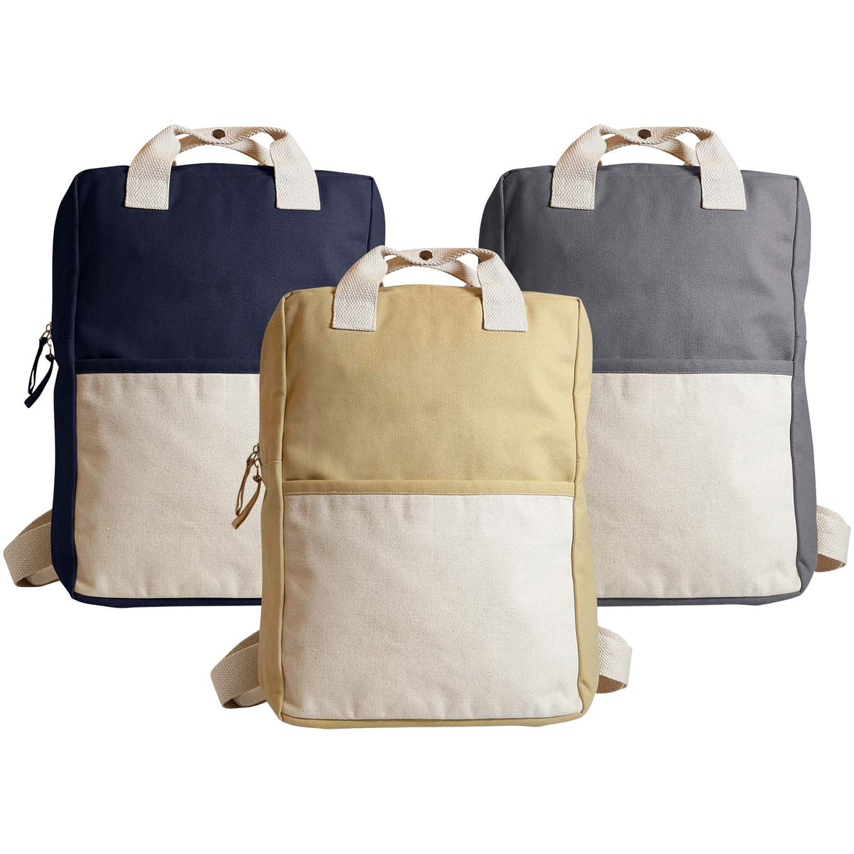 Naturback Rucksack aus Baumwolle – Grau
