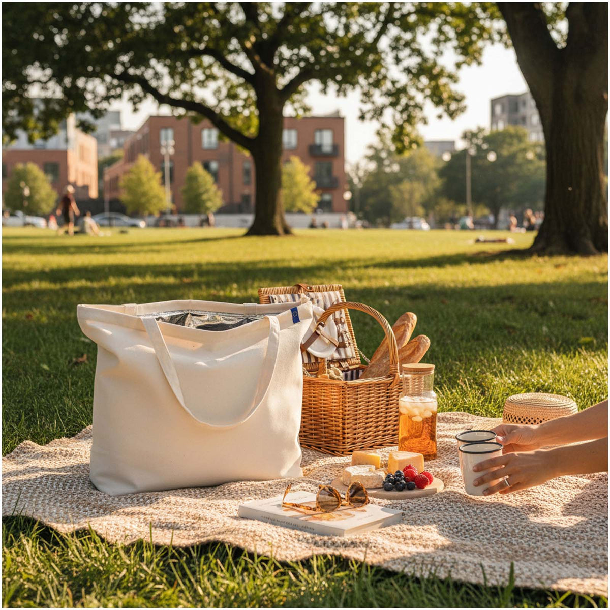 Eurocool isolierte Tasche aus Baumwolle – Natur