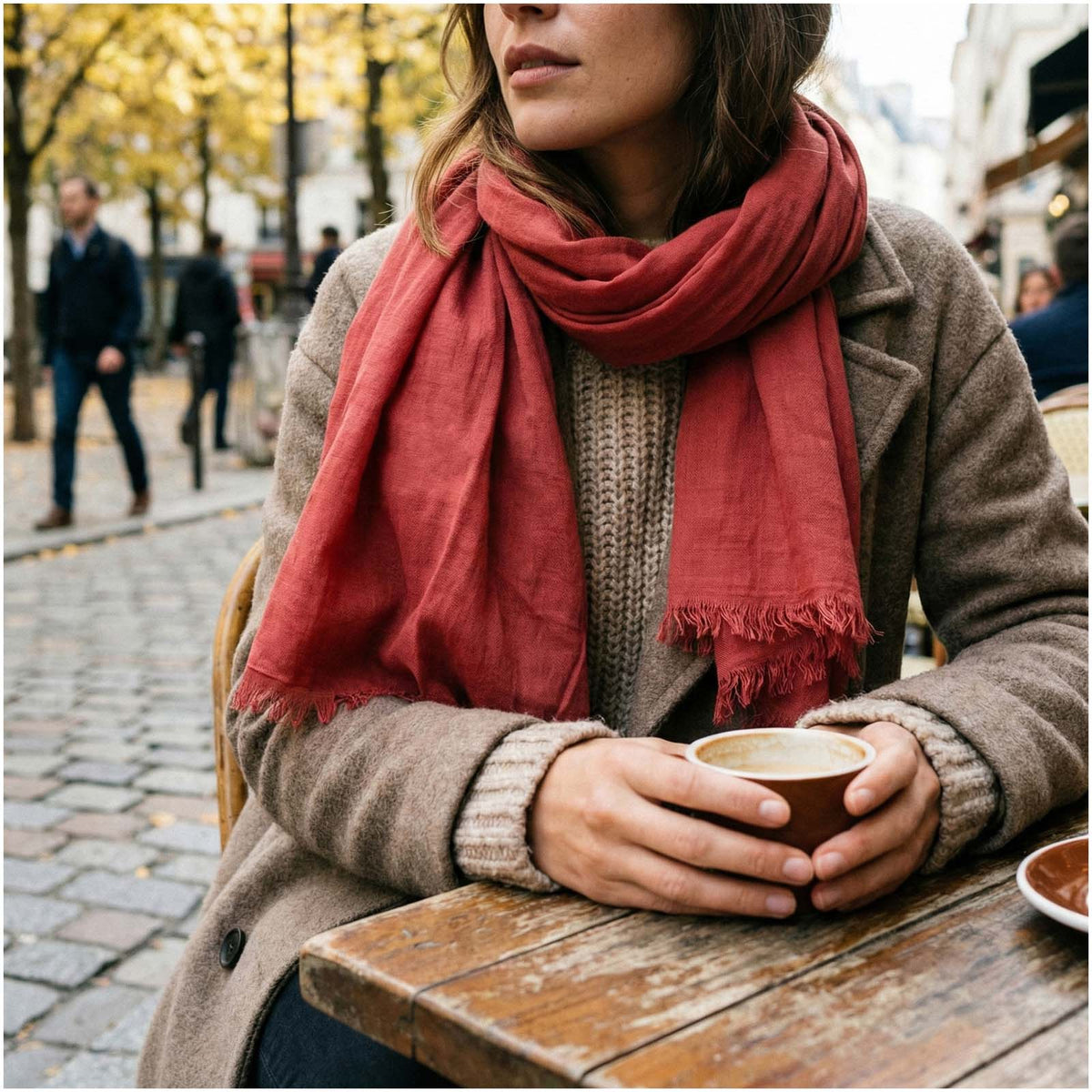 Handloom Baumwollschal handgewebt – Rot