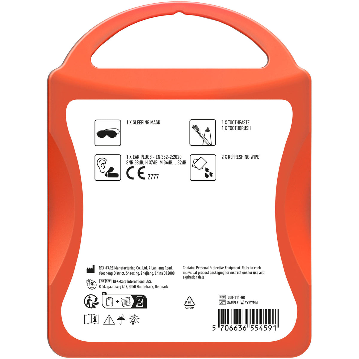 MyKit Flugzeug Reiseset – Transparent rot