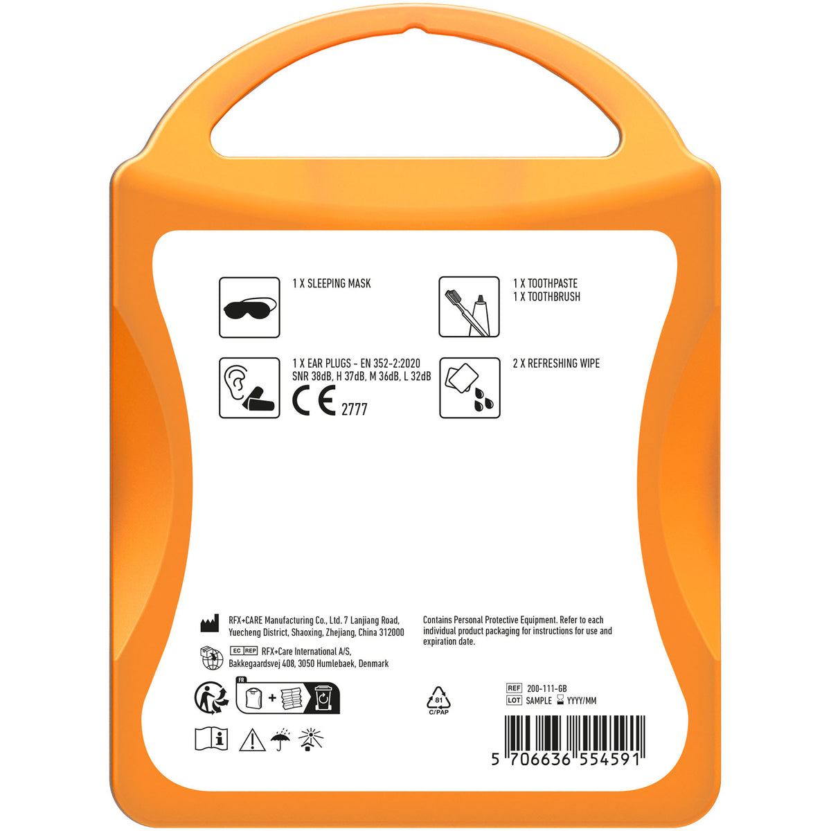 MyKit Flugzeug Reiseset – Transparent orange