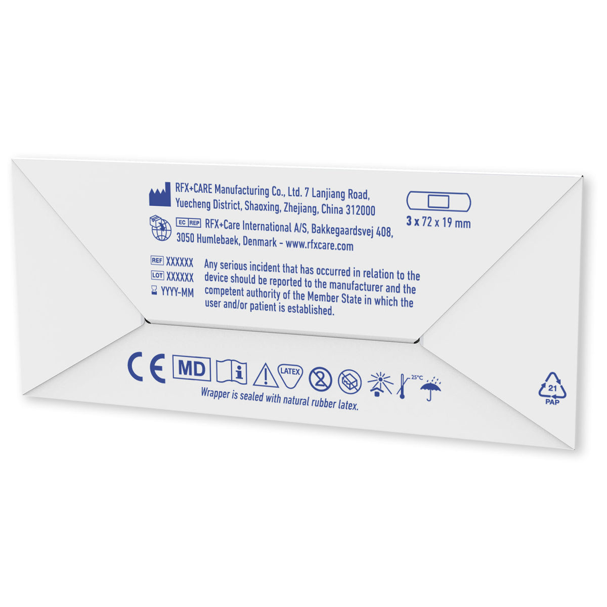 3 Pflaster mit vollfarbig bedrucktem Mini Papierumschlag – Weiss
