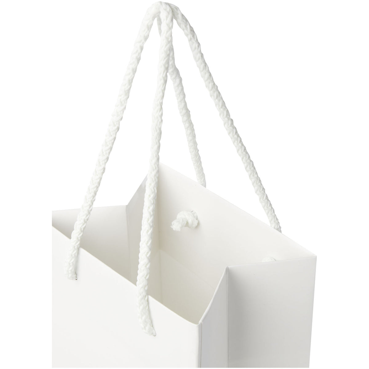 Handgefertigte 170 g/m² Weinflaschentüte aus Integra Papier mit Kunststoff Kordelgriffen, 12 × 9 × 37 cm – Weiss