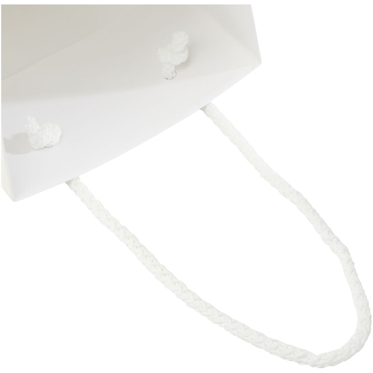Handgefertigte 170 g/m² Weinflaschentüte aus Integra Papier mit Kunststoff Kordelgriffen, 12 × 9 × 37 cm – Weiss