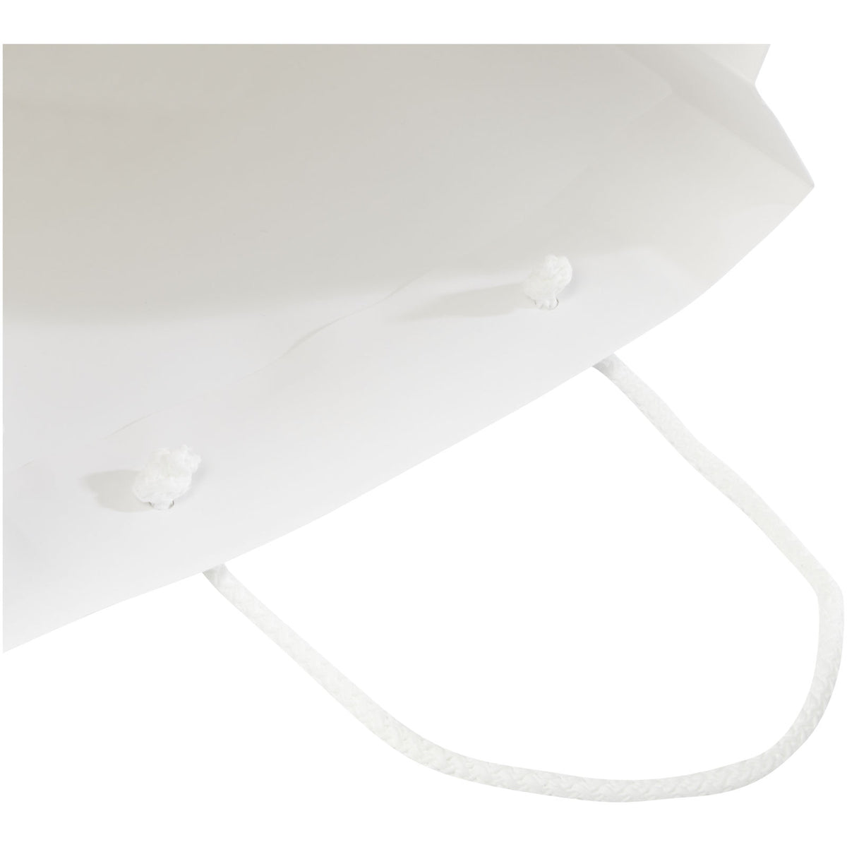 Handgefertigte 170 g/m² Integra Papiertüte mit Kunststoff Kordelgriffen, 24 × 9 × 36 cm – Weiss