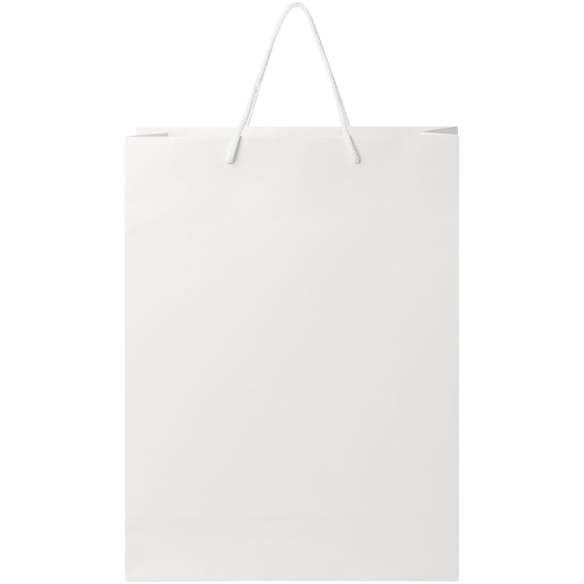 Handgefertigte 170 g/m² Integra Papiertüte mit Kunststoff Kordelgriffen, 31 × 12 × 41 cm – Weiss