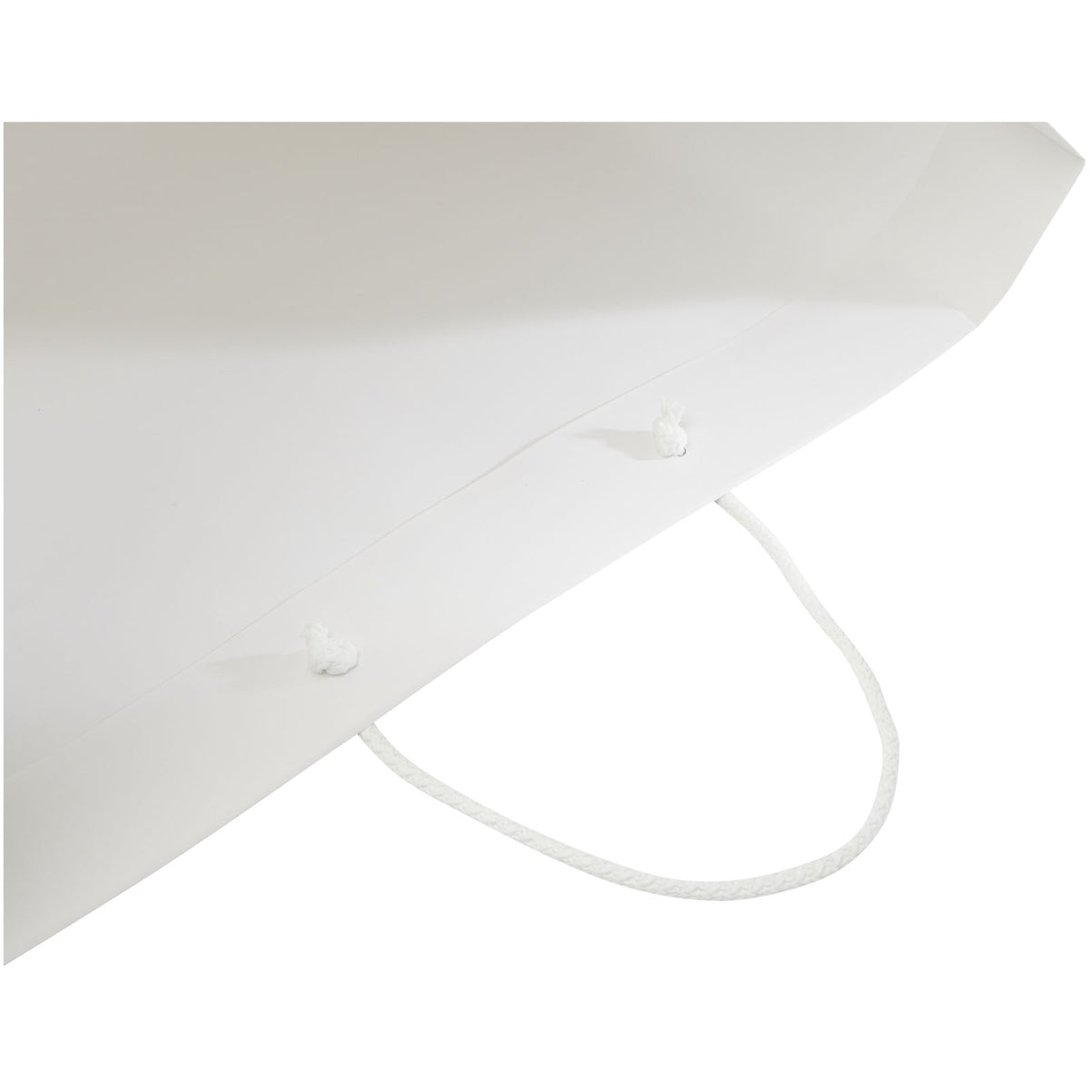 Handgefertigte 170 g/m² Integra Papiertüte mit Kunststoff Kordelgriffen, 45 × 10 × 35 cm – Weiss