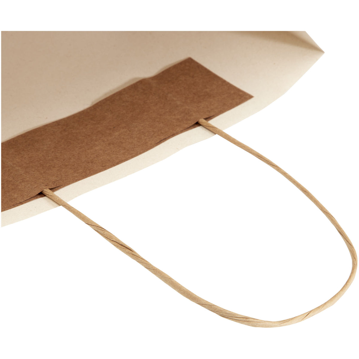 Papiertüte 150 g/m² aus landwirtschaftlichen Reststoffen mit gedrehten Griffen, 24 × 9 × 24 cm – Offwhite