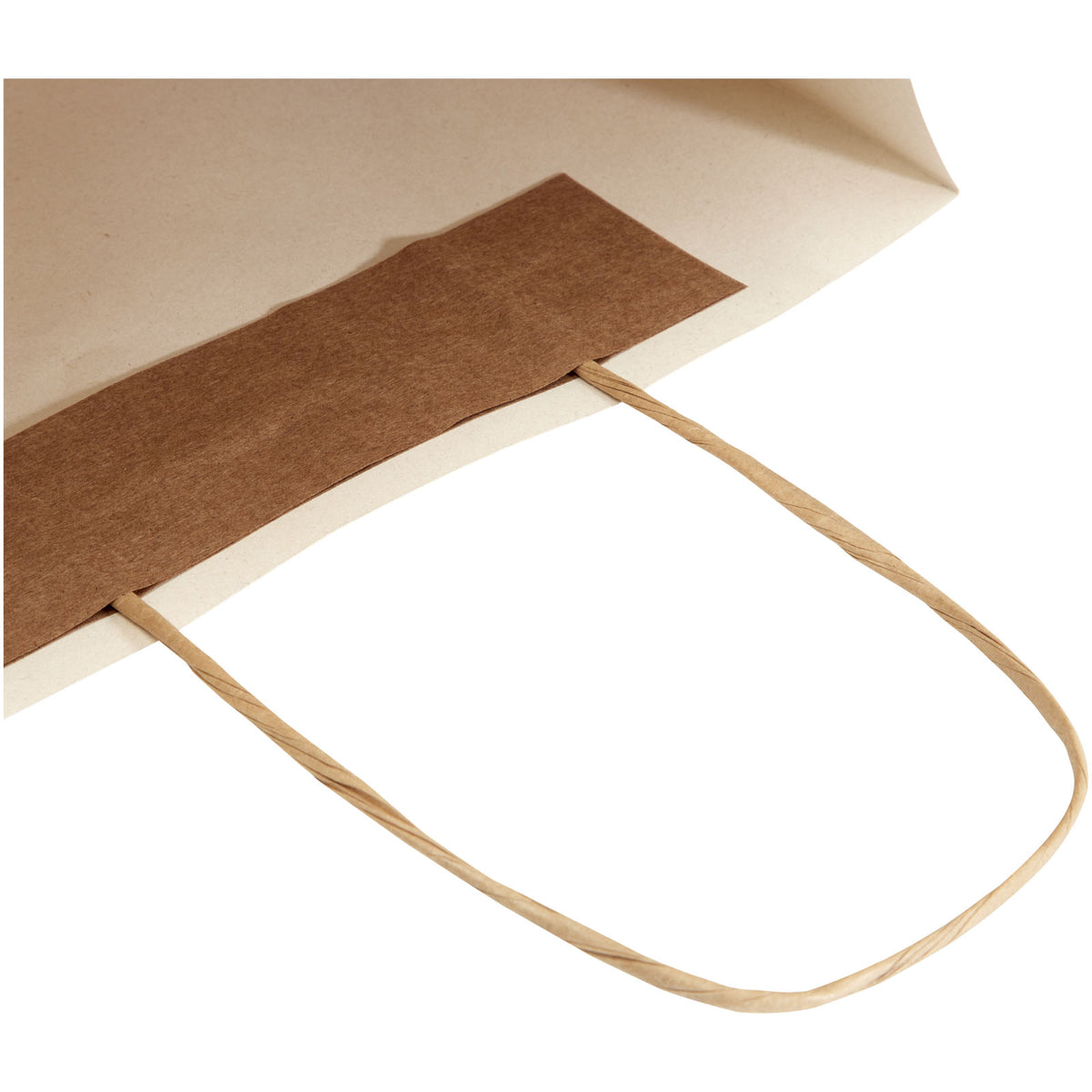 Papiertüte 150 g/m² aus landwirtschaftlichen Reststoffen mit gedrehten Griffen, 24 × 9 × 32 cm – Offwhite