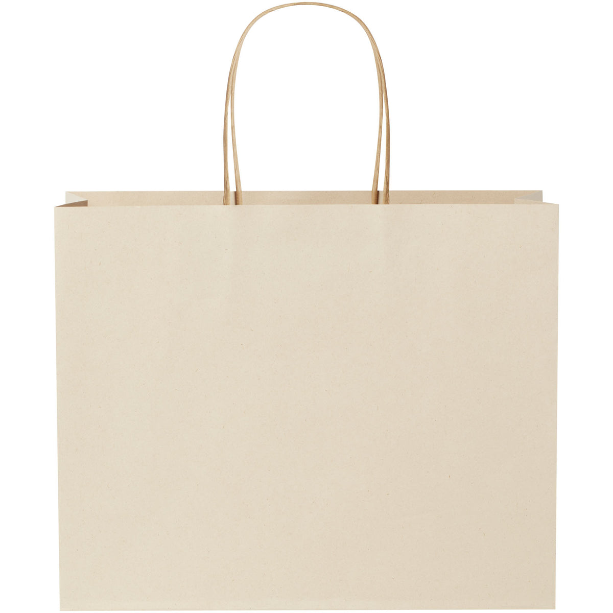 Papiertüte 150 /m² aus landwirtschaftlichen Reststoffen mit gedrehten Griffen, 31 × 12 × 25 cm – Offwhite