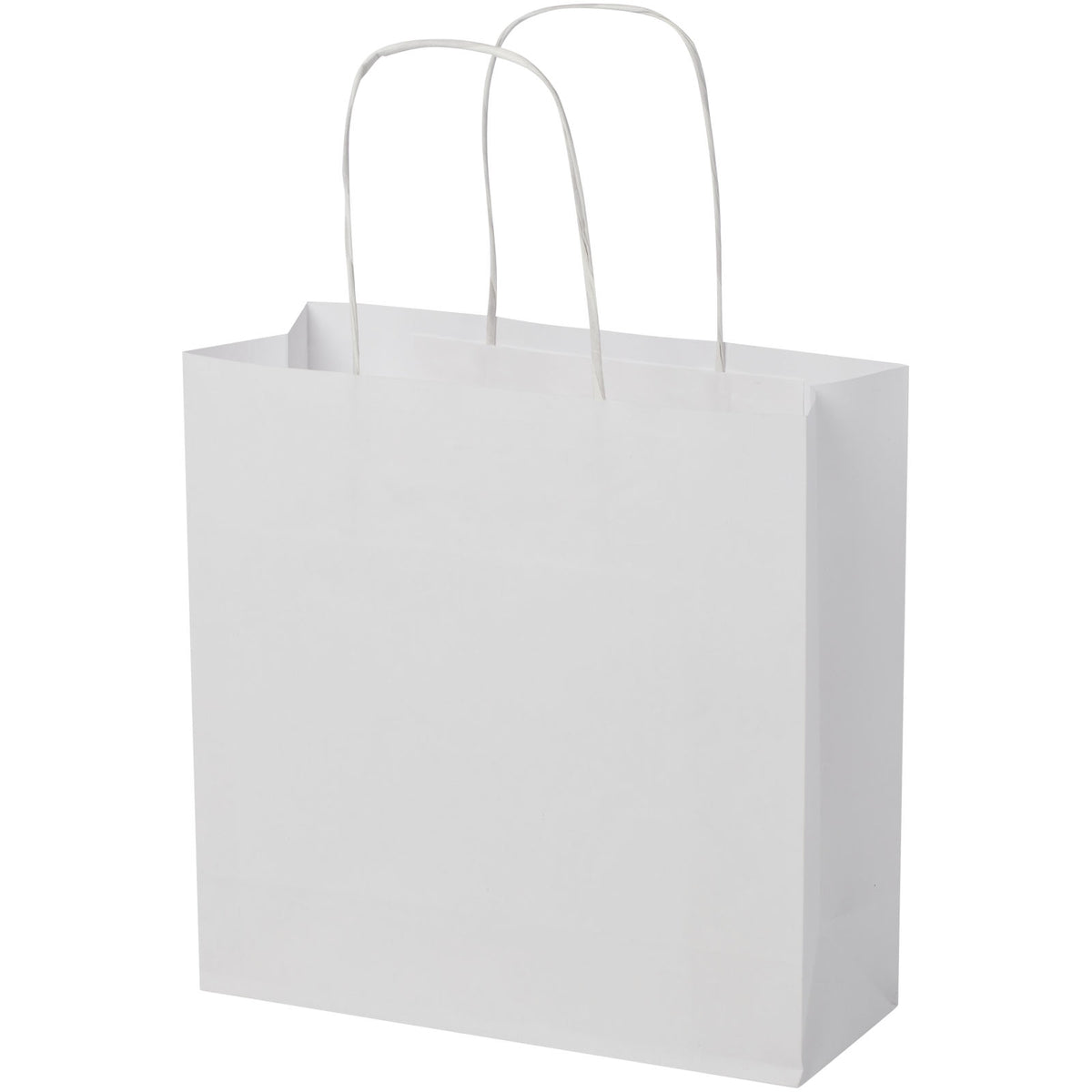 Kraftpapiertasche 120 /m² mit gedrehten Griffen, 24 × 9 × 24 cm – Weiss