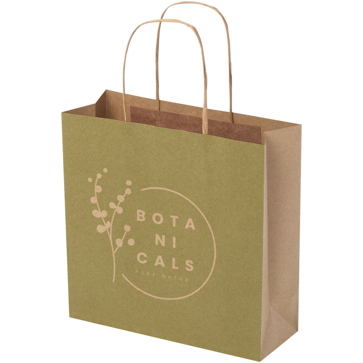 Kraftpapiertasche 120 /m² mit gedrehten Griffen, 24 × 9 × 24 cm – Kraftpapier