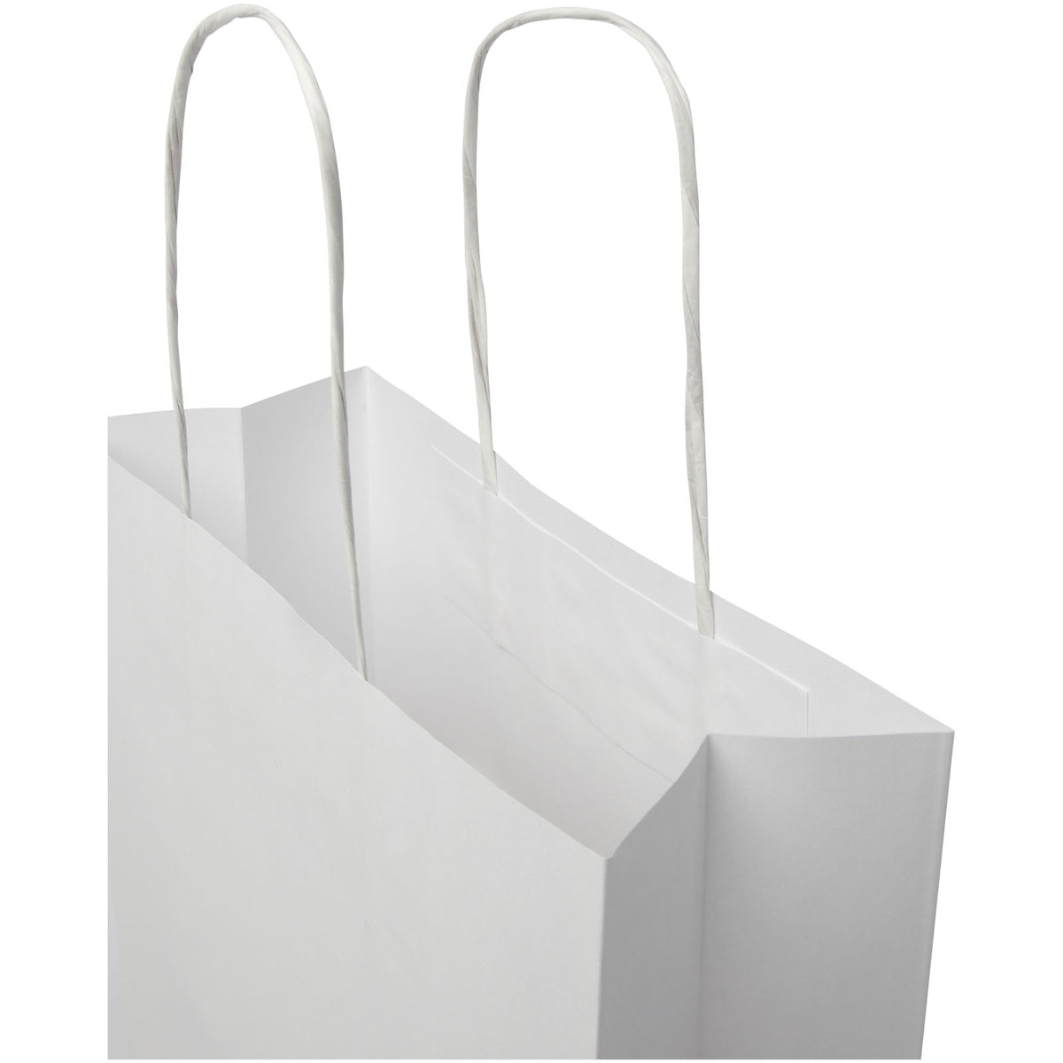 Kraftpapiertasche 120 g/m² mit gedrehten Griffen, 24 × 9 × 32 cm – Weiss