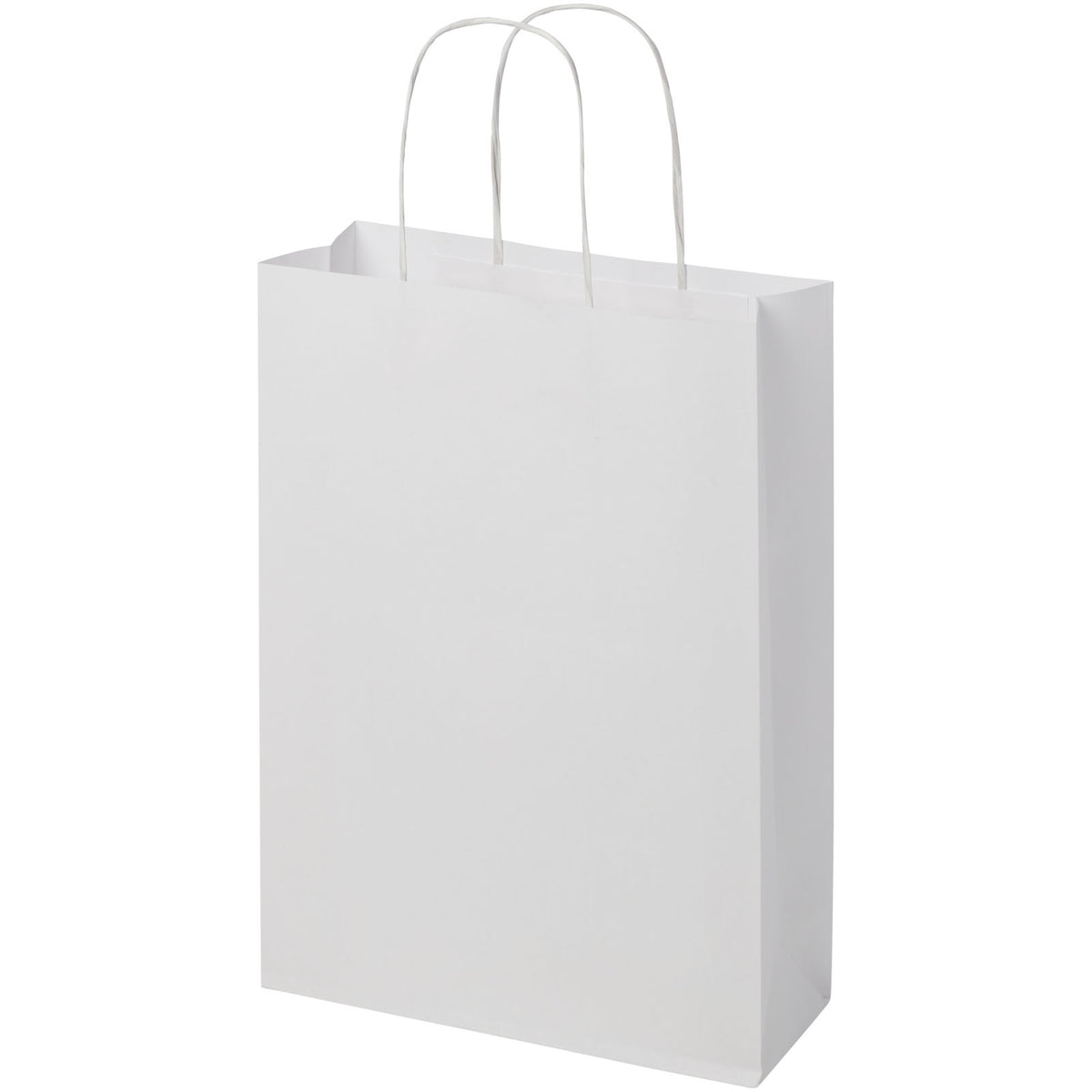 Kraftpapiertasche 120 g/m² mit gedrehten Griffen, 24 × 9 × 32 cm – Weiss