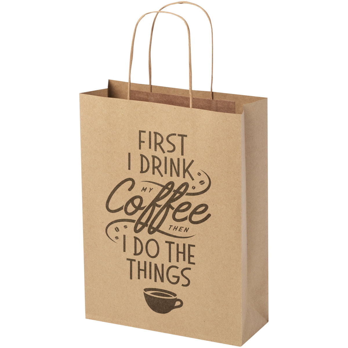 Kraftpapiertasche 120 g/m² mit gedrehten Griffen, 24 × 9 × 32 cm – Kraftpapier