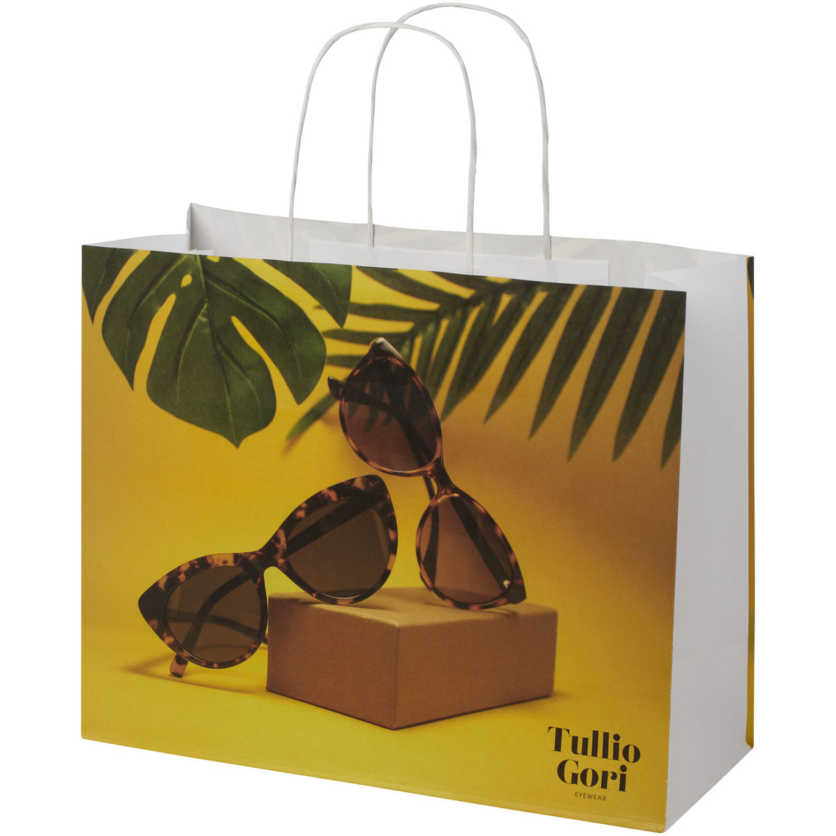 Kraftpapiertasche 120 g/m² mit gedrehten Griffen, 31 × 12 × 25 cm