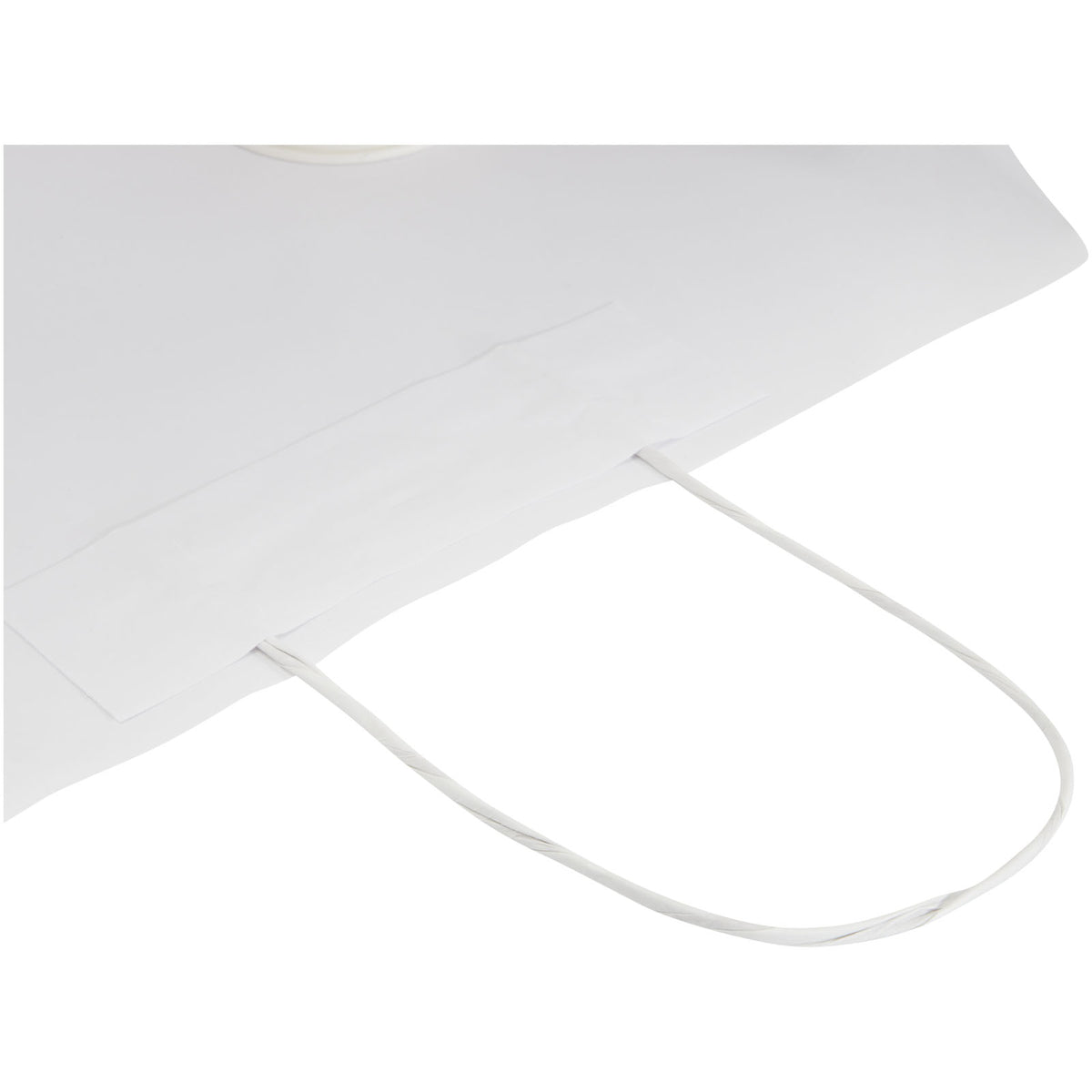 Kraftpapiertasche 120 g/m² mit gedrehten Griffen, 31 × 12 × 25 cm – Weiss